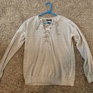Gray pullover sweater